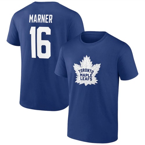 Men's Toronto Maple Leafs #16 Mitchell Marner Blue T-Shirt